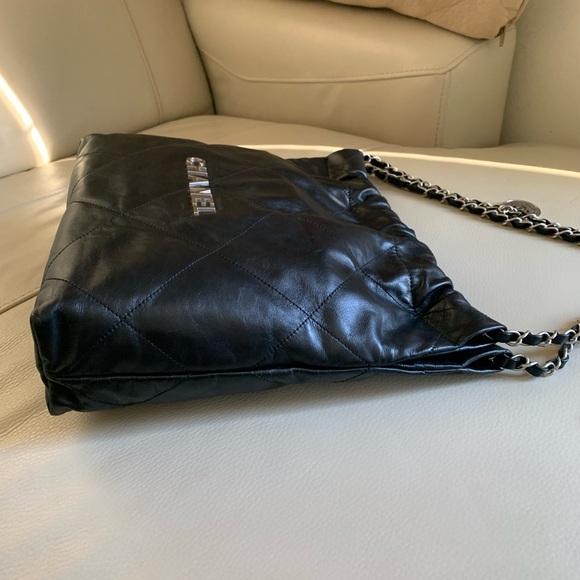 Chanel Small 22 Bag Black with Silver Hardware - Picture 8 of 16